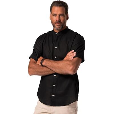 JP 1880 Herren große Größen Übergrößen Menswear L-8XL Hemd, Halbarm, Leinenmix, Stehkragen, Modern Fit schwarz XL 815225100-XL JP 1880 Herren große Größen Übergrößen Menswear L-8XL Hemd, Halbarm, Leinenmix, Stehkragen, Modern Fit schwarz XL 815225100-XL
