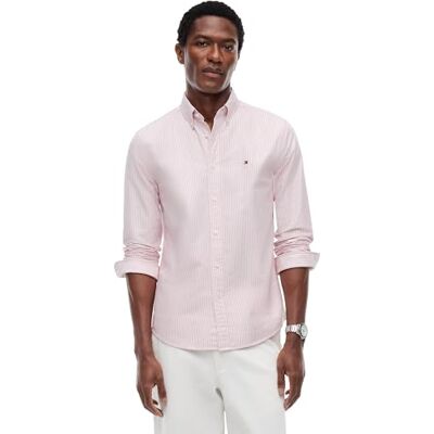 Tommy Hilfiger Herren Hemd Heritage Oxford Stripe Regular Fit, Mehrfarbig (Medium Red/White), S Tommy Hilfiger Herren Hemd Heritage Oxford Stripe Regular Fit, Mehrfarbig (Medium Red/White), S