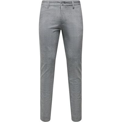 Only & Sons Herren Chino Hose ONSMARK Slim Check 9887 Slim Fit Stretch, Größe:34W / 34L, Farbe:Limestone 22019887 Only & Sons Herren Chino Hose ONSMARK Slim Check 9887 Slim Fit Stretch, Größe:34W / 34L, Farbe:Limestone 22019887