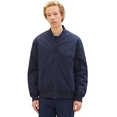 TOM TAILOR Denim Herren College Bomberjacke mit wasserabweisender Funktion TOM TAILOR Denim Herren College Bomberjacke mit wasserabweisender Funktion