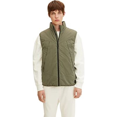 TOM TAILOR Denim Herren Weste 1031783, 10415 Dusty Olive Green, L TOM TAILOR Denim Herren Weste 1031783, 10415 Dusty Olive Green, L
