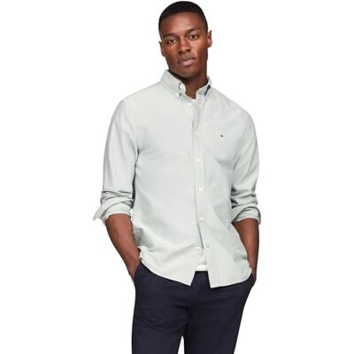 Tommy Hilfiger Langärmeliges Oxford-Hemd, Normale Passform, Herrenhemden, Button-Down-Shirts, auch erhältlich in Big und Tall, XX-Large Tommy Hilfiger Langärmeliges Oxford-Hemd, Normale Passform, Herrenhemden, Button-Down-Shirts, auch erhältlich in Big und Tall, XX-Large