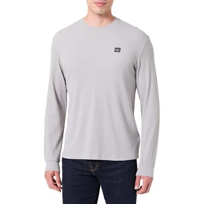 Calvin Herren Langarmshirt Waffle Badge Tee mit Rundhalsausschnitt, Grau (Formal Gray), XXL Calvin Herren Langarmshirt Waffle Badge Tee mit Rundhalsausschnitt, Grau (Formal Gray), XXL