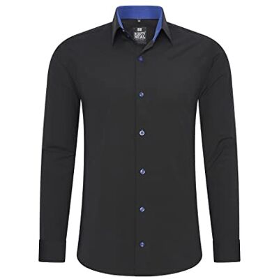 Rusty Neal Herren-Hemd Premium Slim Fit Langarm Stretch Grau Kentkragen Business-Hemd Freizeithemd M Rusty Neal Herren-Hemd Premium Slim Fit Langarm Stretch Grau Kentkragen Business-Hemd Freizeithemd M