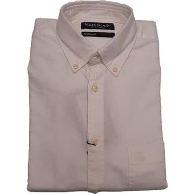 Marc O' Polo Herren Hemd Regular Fit Langarm, Cremefarben (Egg White), S Marc O' Polo Herren Hemd Regular Fit Langarm, Cremefarben (Egg White), S