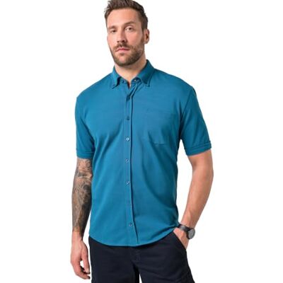 JP 1880 Herren große Größen Übergrößen Menswear L-8XL Piqué-Hemd, FLEXNAMIC®, Halbarm, Buttondown-Kragen, Modern Fit Petrolblau 5XL 826595750-5XL JP 1880 Herren große Größen Übergrößen Menswear L-8XL Piqué-Hemd, FLEXNAMIC®, Halbarm, Buttondown-Kragen, Modern Fit Petrolblau 5XL 826595750-5XL