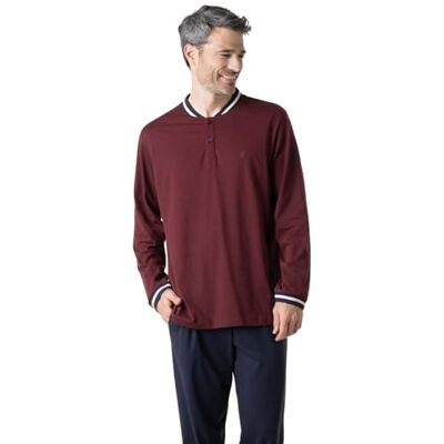 Eminence Schlafanzug für Herren, Burgunderrot/Marineblau, L Eminence Schlafanzug für Herren, Burgunderrot/Marineblau, L