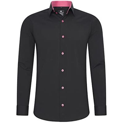 Rusty Neal Herren-Hemd Premium Slim Fit Langarm Stretch Grau Kentkragen Business-Hemd Freizeithemd M Rusty Neal Herren-Hemd Premium Slim Fit Langarm Stretch Grau Kentkragen Business-Hemd Freizeithemd M