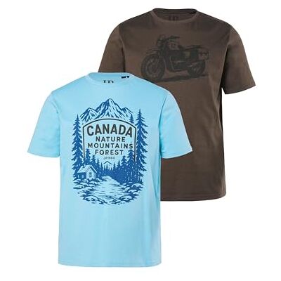 JP 1880 Herren große Größen Übergrößen Menswear L-8XL T-Shirts, 2er-Pack, Halbarm, Brust-Print haselnuss 4XL 845070110-4XL JP 1880 Herren große Größen Übergrößen Menswear L-8XL T-Shirts, 2er-Pack, Halbarm, Brust-Print haselnuss 4XL 845070110-4XL