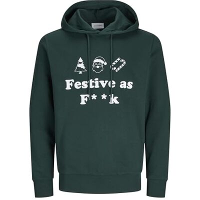 JACK & JONES JACK&JONES Herren Jjxmas One Color Funny Sweat Hood Kapuzenpullover, Scarab, M JACK & JONES JACK&JONES Herren Jjxmas One Color Funny Sweat Hood Kapuzenpullover, Scarab, M