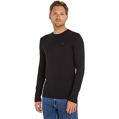 Tommy Jeans Herren Tjm Original Rib Longsleeve Tee Dm0dm04409 Langarm Strickoberteile, Schwarz (Tommy Black), L EU Tommy Jeans Herren Tjm Original Rib Longsleeve Tee Dm0dm04409 Langarm Strickoberteile, Schwarz (Tommy Black), L EU