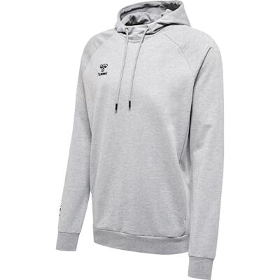 hummel Herren Hmlmove Grid Cotton Hoodie Hooded Sweatshirt, Grey Melange, M EU hummel Herren Hmlmove Grid Cotton Hoodie Hooded Sweatshirt, Grey Melange, M EU
