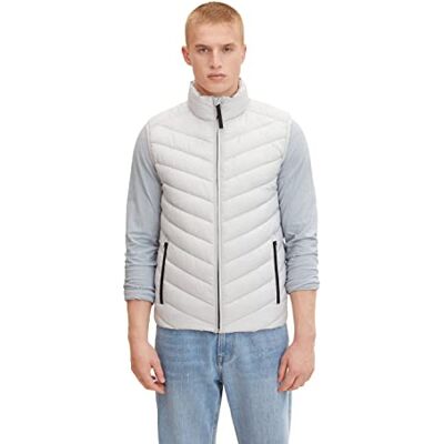 TOM TAILOR Herren Lightweight Stepptweste 1031473, 29767 Rough Grey, XXL TOM TAILOR Herren Lightweight Stepptweste 1031473, 29767 Rough Grey, XXL