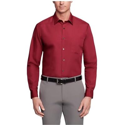 Van Heusen Herren Regular Fit Popeline Solid Klassisches Hemd, Magenta, 17 Neck / 32-33 Sleeve Van Heusen Herren Regular Fit Popeline Solid Klassisches Hemd, Magenta, 17 Neck / 32-33 Sleeve
