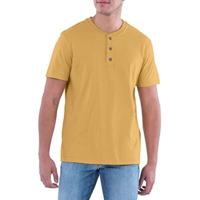 Lee Herren Kurzärmeliges t-Shirt aus Weicher Gewaschener Baumwolle Henley-Hemd, gelb, Klein Lee Herren Kurzärmeliges t-Shirt aus Weicher Gewaschener Baumwolle Henley-Hemd, gelb, Klein