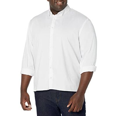 Van Heusen Herren Big and Tall Stain Shield Never Tuck Stretch Solid Shirt Hemd mit Button-Down-Kragen, Hellweiß, einfarbig, 3X-Groß Van Heusen Herren Big and Tall Stain Shield Never Tuck Stretch Solid Shirt Hemd mit Button-Down-Kragen, Hellweiß, einfarbig, 3X-Groß