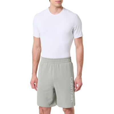 Calvin Herren Lounge Shorts Terry Eu Graphic mit Seitentaschen, Beige (Shadow), M Calvin Herren Lounge Shorts Terry Eu Graphic mit Seitentaschen, Beige (Shadow), M
