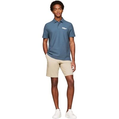 Tommy Hilfiger Herren Poloshirt Kurzarm Chainstitch Regular Regular Fit, Blau (Aegean Sea), S Tommy Hilfiger Herren Poloshirt Kurzarm Chainstitch Regular Regular Fit, Blau (Aegean Sea), S