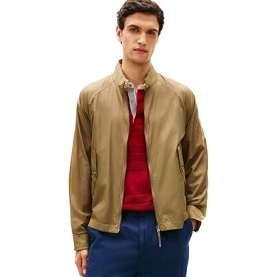 Tommy Hilfiger Herren Übergangsjacke Extra Harrington mit Reißverschluss, Grün (Woodridge), L Tommy Hilfiger Herren Übergangsjacke Extra Harrington mit Reißverschluss, Grün (Woodridge), L