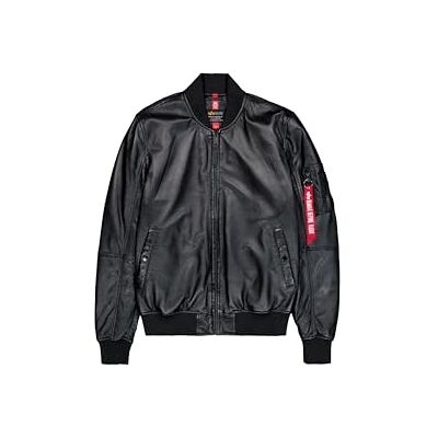 Alpha Herren MA-1 Lederjacke, Black, S Alpha Herren MA-1 Lederjacke, Black, S