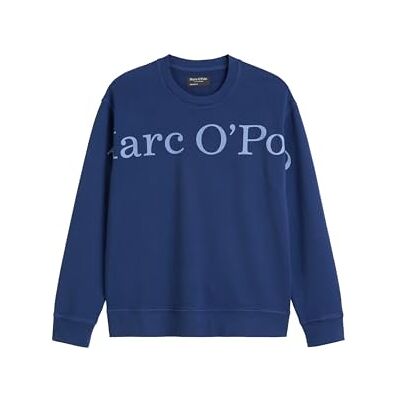 Marc O' Polo Herren Sweatshirt aus Bio-Baumwolle mit Rundhalsausschnitt, Blau (Iris Ink), S Marc O' Polo Herren Sweatshirt aus Bio-Baumwolle mit Rundhalsausschnitt, Blau (Iris Ink), S