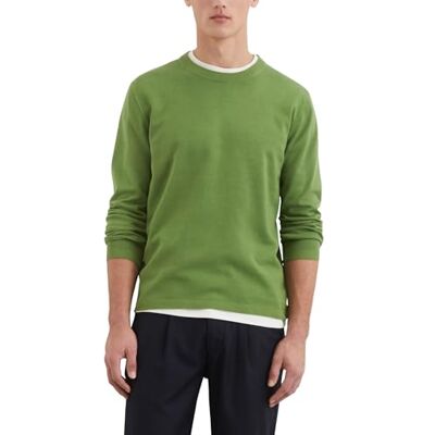 Marc O' Polo Herren Pullover aus Bio-Baumwolle mit Rundhalsausschnitt, Grün (Spring Fern), S Marc O' Polo Herren Pullover aus Bio-Baumwolle mit Rundhalsausschnitt, Grün (Spring Fern), S
