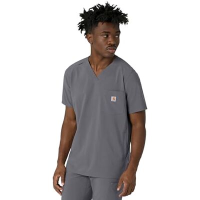 Carhartt Force Herren Top mit V-Ausschnitt, Zinn, L Carhartt Force Herren Top mit V-Ausschnitt, Zinn, L