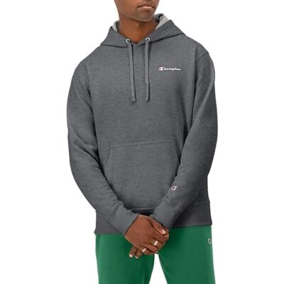 Champion Herren, Powerblend, Fleece Hoodie, Comfortable Men's Sweatshirt, Script (Reg. Or Big & Tall) Kapuzenpullover, Granite Heather-Classic Logo Lockup, XX-Large Champion Herren, Powerblend, Fleece Hoodie, Comfortable Men's Sweatshirt, Script (Reg. Or Big & Tall) Kapuzenpullover, Granite Heather-Classic Logo Lockup, XX-Large