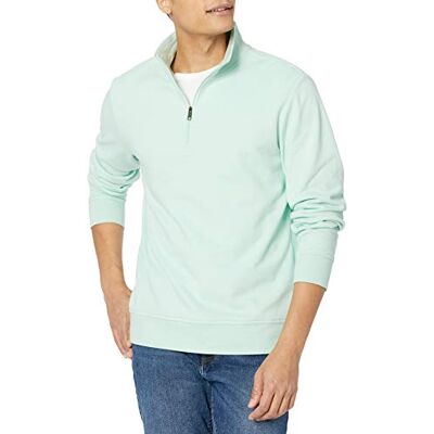 Amazon Leichtes Herren-Sweatshirt aus French Terry, Viertelreißverschluss, Stehkragen, Mintgrün, Größe S Amazon Leichtes Herren-Sweatshirt aus French Terry, Viertelreißverschluss, Stehkragen, Mintgrün, Größe S