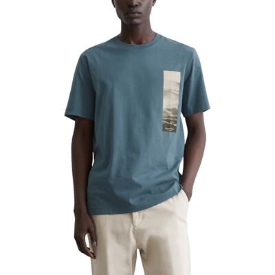 Marc O' Polo Herren T-Shirt aus Bio-Baumwolle Regular Fit, Blau (Storm), M Marc O' Polo Herren T-Shirt aus Bio-Baumwolle Regular Fit, Blau (Storm), M
