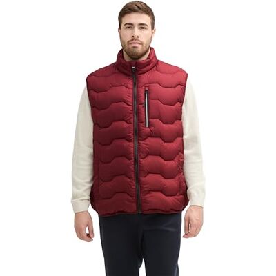 TOM TAILOR Herren Plussize Hybrid Weste mit Kapuze,13721 Burgundy Dark red, 2XL TOM TAILOR Herren Plussize Hybrid Weste mit Kapuze,13721 Burgundy Dark red, 2XL