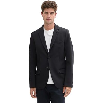 TOM TAILOR Herren Blazer mit Piqué Struktur,10668 Sky Captain Blue, 48 TOM TAILOR Herren Blazer mit Piqué Struktur,10668 Sky Captain Blue, 48