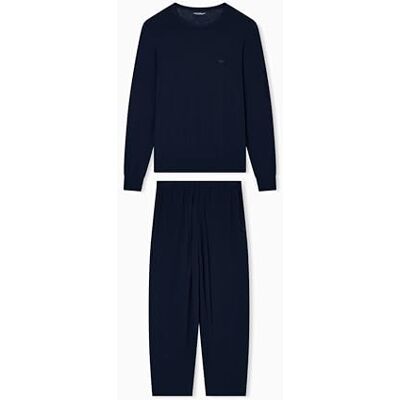 Giorgio Armani Man's Tech Schlafanzug aus Wolle, lang, Blau, Größe L, Armani Blue, L Giorgio Armani Man's Tech Schlafanzug aus Wolle, lang, Blau, Größe L, Armani Blue, L