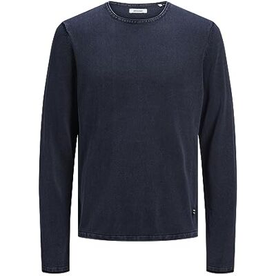 JACK & JONES Herren Strickpullover Rundhals Basic Langarm Sweater Baumwolle Shirt JJEHILL, Blau (Navy Blazer Navy Blazer), L JACK & JONES Herren Strickpullover Rundhals Basic Langarm Sweater Baumwolle Shirt JJEHILL, Blau (Navy Blazer Navy Blazer), L