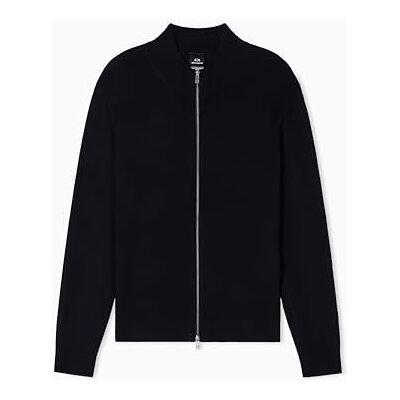 Armani Exchange Men's Essential, Long Sleeve Zip Closure Cardigan Sweater, Black, S Armani Exchange Men's Essential, Long Sleeve Zip Closure Cardigan Sweater, Black, S