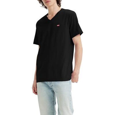 Levi's Herren Original Housemark V-Neck T-Shirt, Mineral Black, XL Levi's Herren Original Housemark V-Neck T-Shirt, Mineral Black, XL