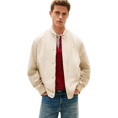 Tommy Hilfiger Herren Bomberjacke Tech Lightweight Relaxed Fit, Beige (Sandalwood), XXL Tommy Hilfiger Herren Bomberjacke Tech Lightweight Relaxed Fit, Beige (Sandalwood), XXL