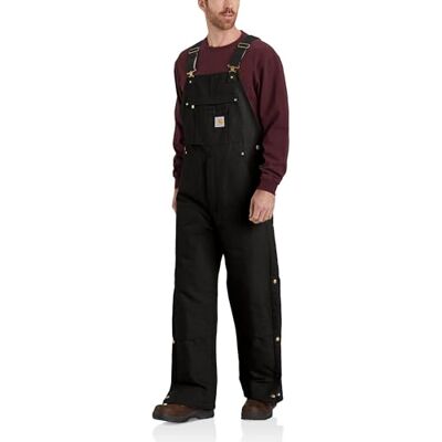 Carhartt , Herren, Lockere Segelleinen-Latzhose, Schwarz, W40/L32 Carhartt , Herren, Lockere Segelleinen-Latzhose, Schwarz, W40/L32