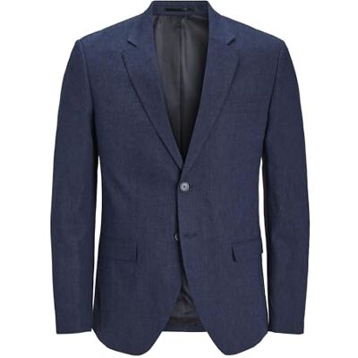 JACK & JONES JACK&JONES Herren JPRRIVIERA Linen SN Slim Blazer, Dark Navy/Fit:Slim FIT, 50 JACK & JONES JACK&JONES Herren JPRRIVIERA Linen SN Slim Blazer, Dark Navy/Fit:Slim FIT, 50
