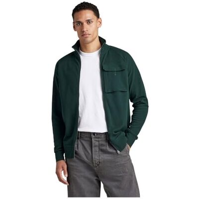 G-STAR RAW Herren Lightweight Sweatjacke Logo Tape Center Back Zip, Grün (laub D22393-D250-4287), XS G-STAR RAW Herren Lightweight Sweatjacke Logo Tape Center Back Zip, Grün (laub D22393-D250-4287), XS