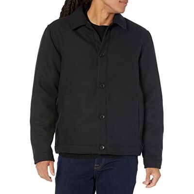 Amazon Herren Bomberjacke aus Wollmischung (erhältlich in Big & Tall), Schwarz, XL Amazon Herren Bomberjacke aus Wollmischung (erhältlich in Big & Tall), Schwarz, XL