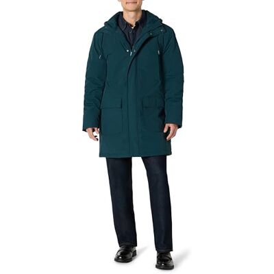 Amazon Herren Moderne, Übergroße Parka-Jacke Aus Schwerem Material, Dark Teal Green, S Amazon Herren Moderne, Übergroße Parka-Jacke Aus Schwerem Material, Dark Teal Green, S