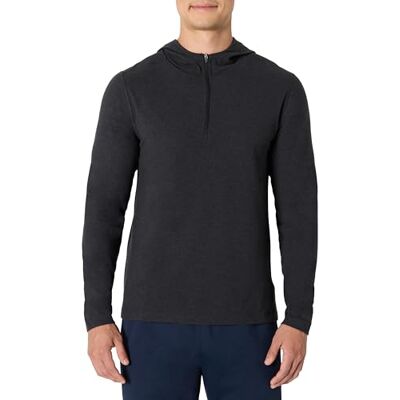 Amazon Herren Sportliches, Weiches, Leichtes Langarm-Trainingsoberteil mit Viertelreißverschluss, Schwarz Space-dye, XS Amazon Herren Sportliches, Weiches, Leichtes Langarm-Trainingsoberteil mit Viertelreißverschluss, Schwarz Space-dye, XS