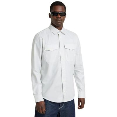 G-STAR RAW Herren Marine Slim Hemd, Mehrfarben (Oyster Blue/White Oxford D24963-7665-C759), S G-STAR RAW Herren Marine Slim Hemd, Mehrfarben (Oyster Blue/White Oxford D24963-7665-C759), S