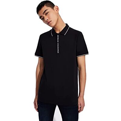 Armani Exchange Herren Hidden Buttons, Stretch Cotton Poloshirt, Blau, S Armani Exchange Herren Hidden Buttons, Stretch Cotton Poloshirt, Blau, S
