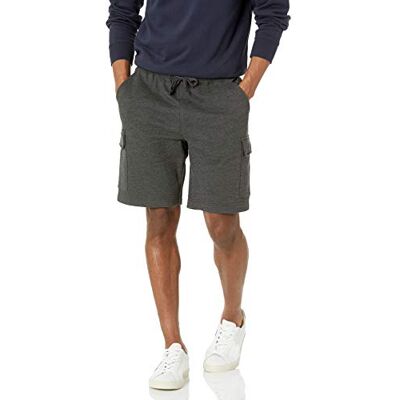 Amazon Herren Fleece-Cargoshorts, Dunkelgrau Meliert, S Amazon Herren Fleece-Cargoshorts, Dunkelgrau Meliert, S