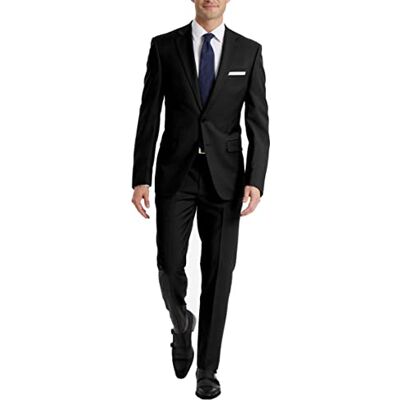 Calvin Herren Anzughose Business-Anzug Hosen-Set, Schwarz, 44W / 32L Calvin Herren Anzughose Business-Anzug Hosen-Set, Schwarz, 44W / 32L
