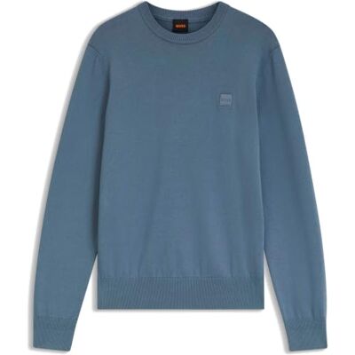 Boss Herren Kanovano S Pullover aus Baumwoll-Mix mit Kaschmir-Anteil und Logo-Patch Boss Herren Kanovano S Pullover aus Baumwoll-Mix mit Kaschmir-Anteil und Logo-Patch