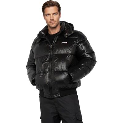Schott NYC Herren Colusa-Noir-l Daunenjacke, Schwarz, L Schott NYC Herren Colusa-Noir-l Daunenjacke, Schwarz, L