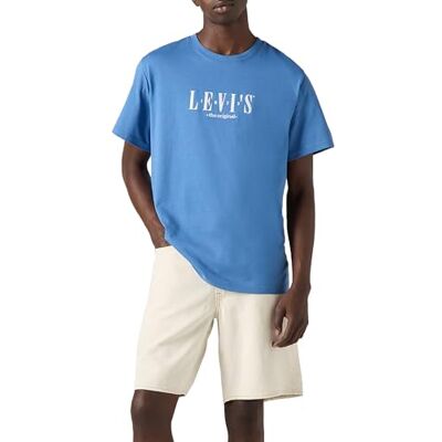 Levi's Ss Relaxed Fit Tee Serif Logo Dutch Blue Levi's Ss Relaxed Fit Tee Serif Logo Dutch Blue